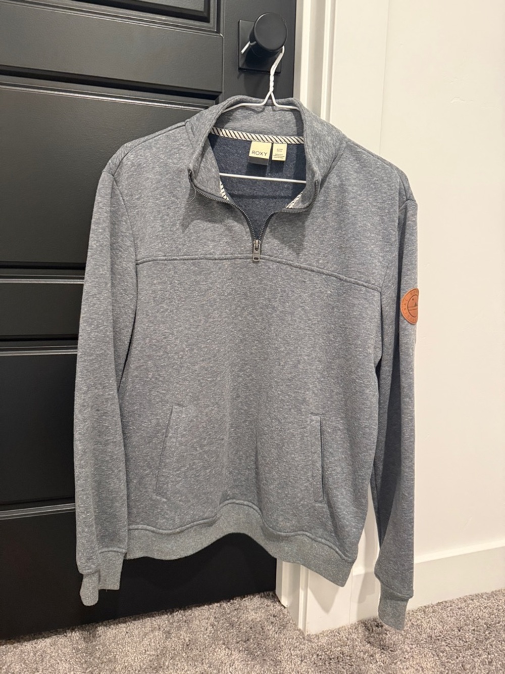 Roxy Gray Half-Zip Pullover Sweater